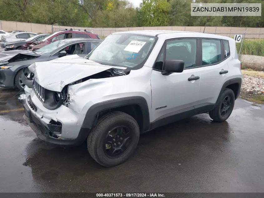 2021 Jeep Renegade Sport 4X4 VIN: ZACNJDAB1MPN19839 Lot: 40371573