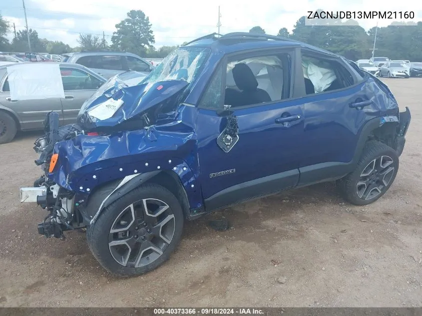 2021 Jeep Renegade Latitude 4X4 VIN: ZACNJDB13MPM21160 Lot: 40373366