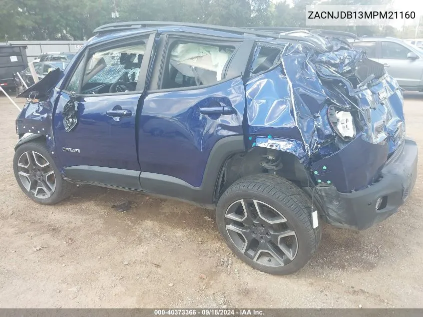 ZACNJDB13MPM21160 2021 Jeep Renegade Latitude 4X4