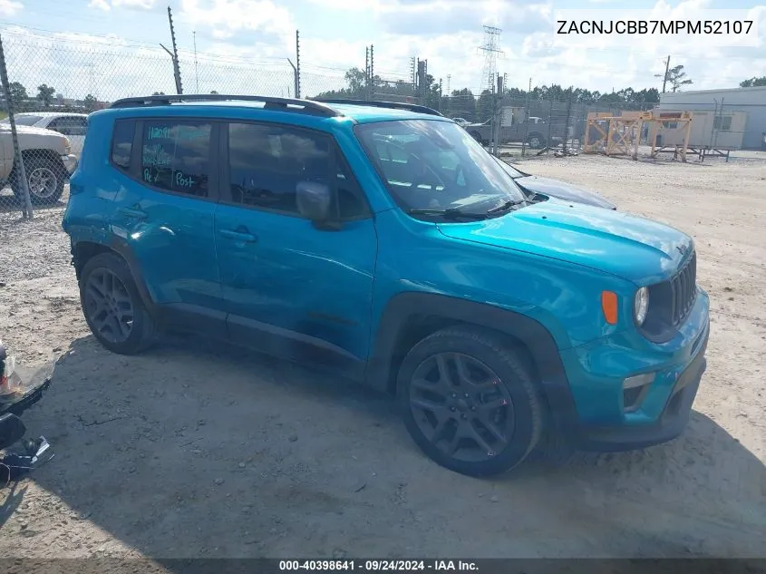 2021 Jeep Renegade Latitude VIN: ZACNJCBB7MPM52107 Lot: 40398641