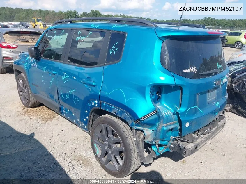 2021 Jeep Renegade Latitude VIN: ZACNJCBB7MPM52107 Lot: 40398641