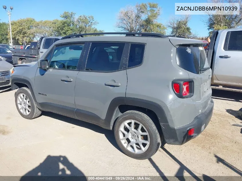 2021 Jeep Renegade Latitude VIN: ZACNJDBB6MPN10939 Lot: 40441549