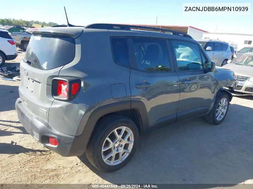 2021 Jeep Renegade Latitude VIN: ZACNJDBB6MPN10939 Lot: 40441549