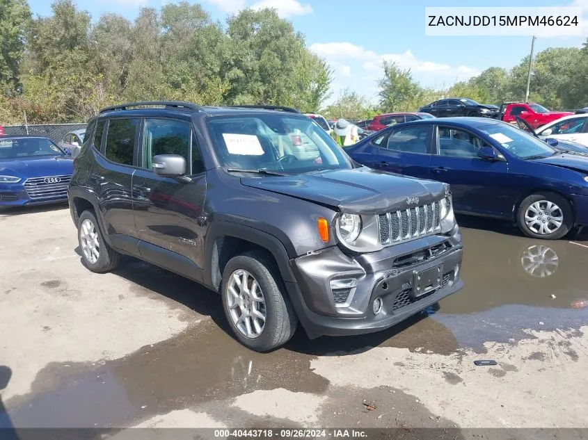 2021 Jeep Renegade Limited 4X4 VIN: ZACNJDD15MPM46624 Lot: 40443718