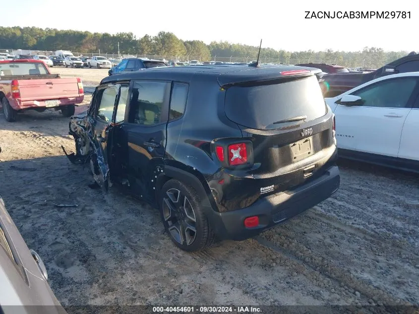 2021 Jeep Renegade Jeepster Fwd VIN: ZACNJCAB3MPM29781 Lot: 40454601