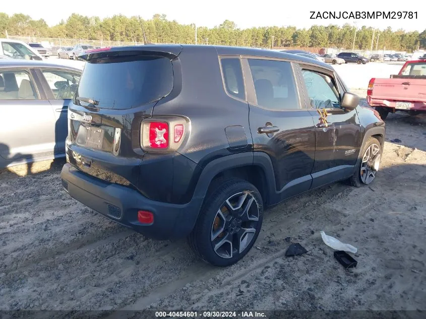 2021 Jeep Renegade Jeepster Fwd VIN: ZACNJCAB3MPM29781 Lot: 40454601