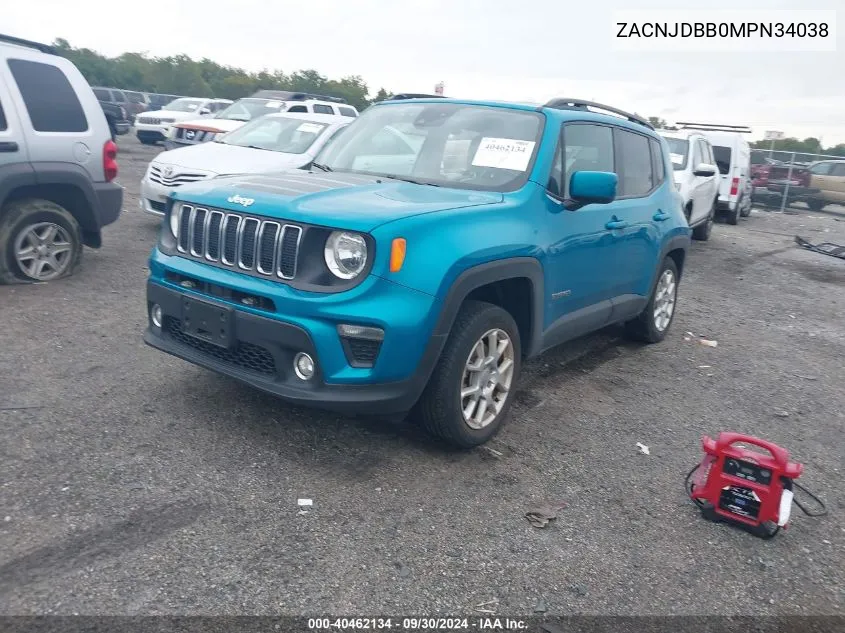 2021 Jeep Renegade Latitude VIN: ZACNJDBB0MPN34038 Lot: 40462134