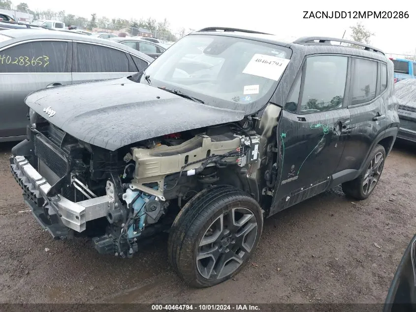 2021 Jeep Renegade Limited 4X4 VIN: ZACNJDD12MPM20286 Lot: 40464794