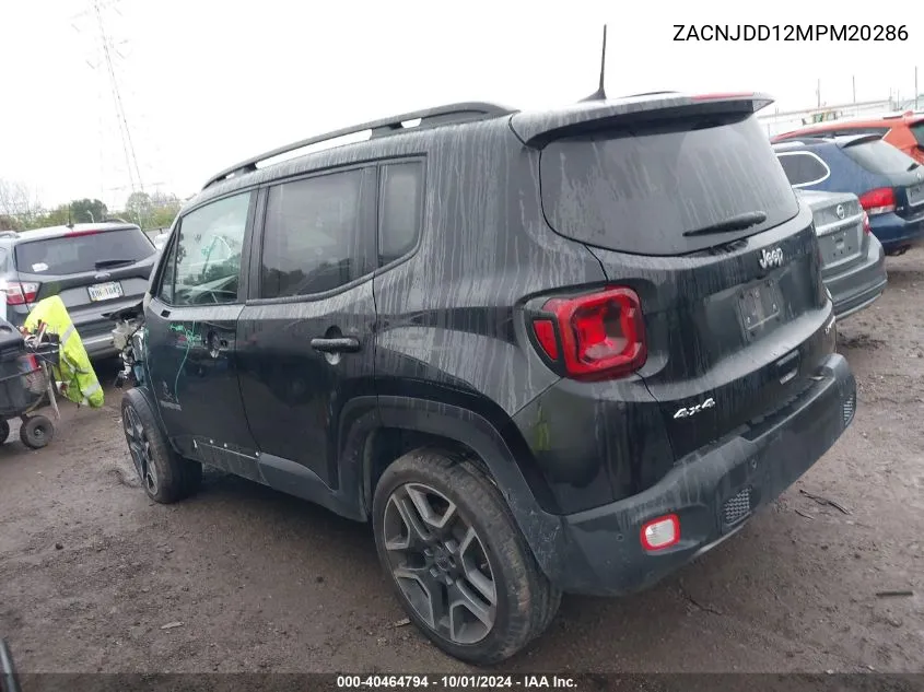 2021 Jeep Renegade Limited 4X4 VIN: ZACNJDD12MPM20286 Lot: 40464794