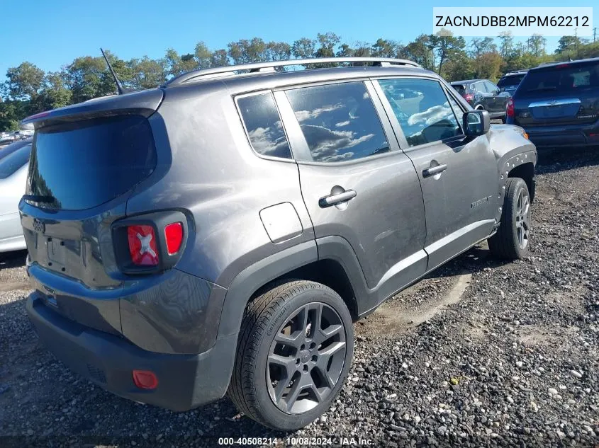 2021 Jeep Renegade 80Th Anniversary 4X4 VIN: ZACNJDBB2MPM62212 Lot: 40508214