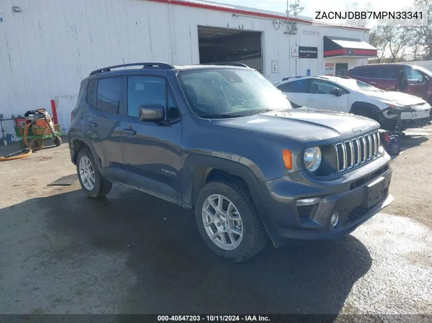 2021 Jeep Renegade Latitude 4X4 VIN: ZACNJDBB7MPN33341 Lot: 40547203