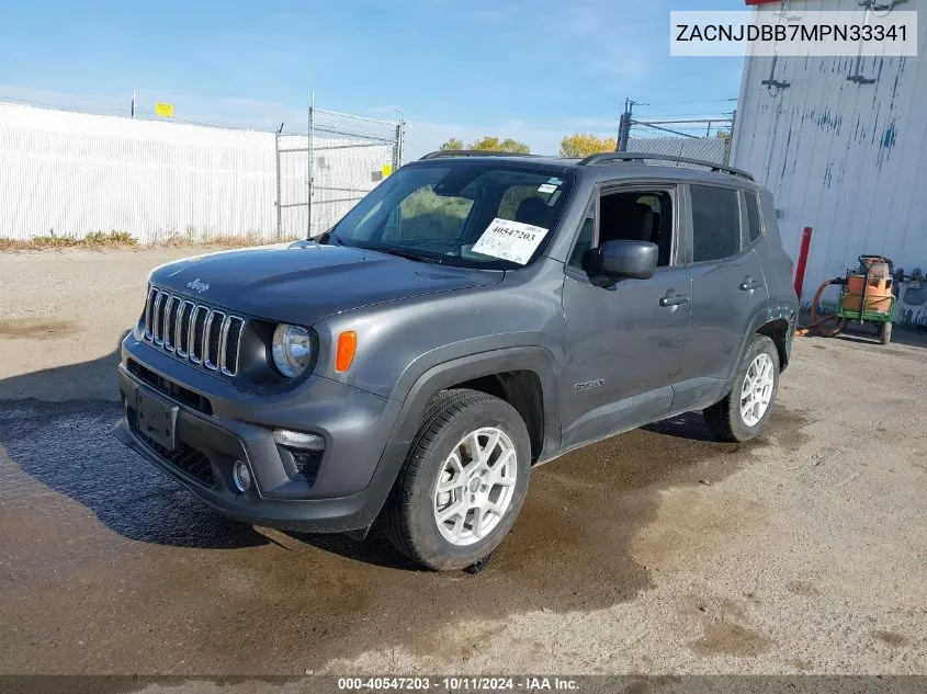 2021 Jeep Renegade Latitude 4X4 VIN: ZACNJDBB7MPN33341 Lot: 40547203