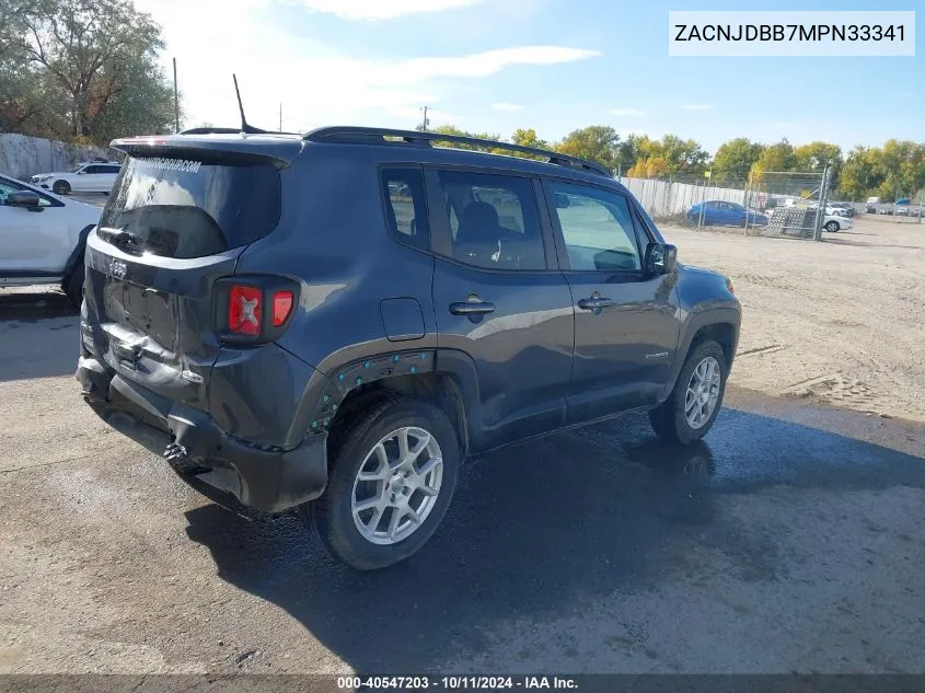 2021 Jeep Renegade Latitude 4X4 VIN: ZACNJDBB7MPN33341 Lot: 40547203