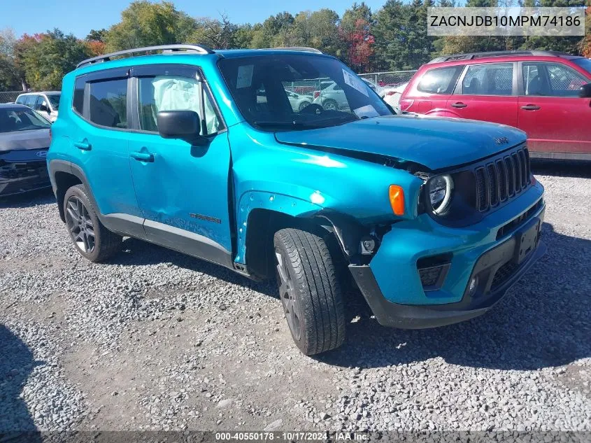 2021 Jeep Renegade 80Th Anniversary 4X4 VIN: ZACNJDB10MPM74186 Lot: 40550178