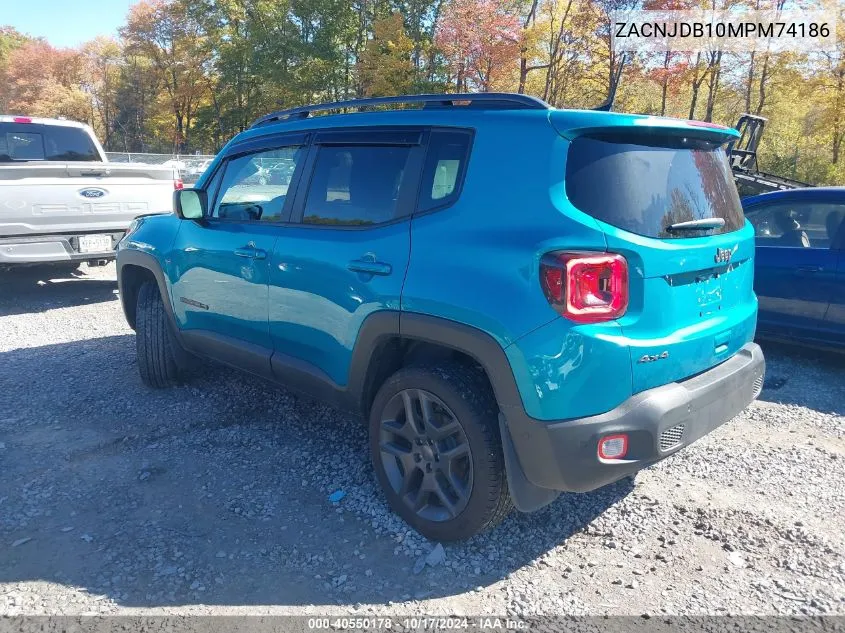 2021 Jeep Renegade 80Th Anniversary 4X4 VIN: ZACNJDB10MPM74186 Lot: 40550178