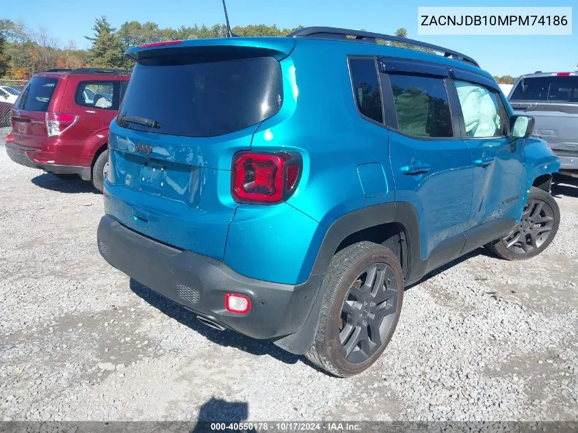 2021 Jeep Renegade 80Th Anniversary 4X4 VIN: ZACNJDB10MPM74186 Lot: 40550178