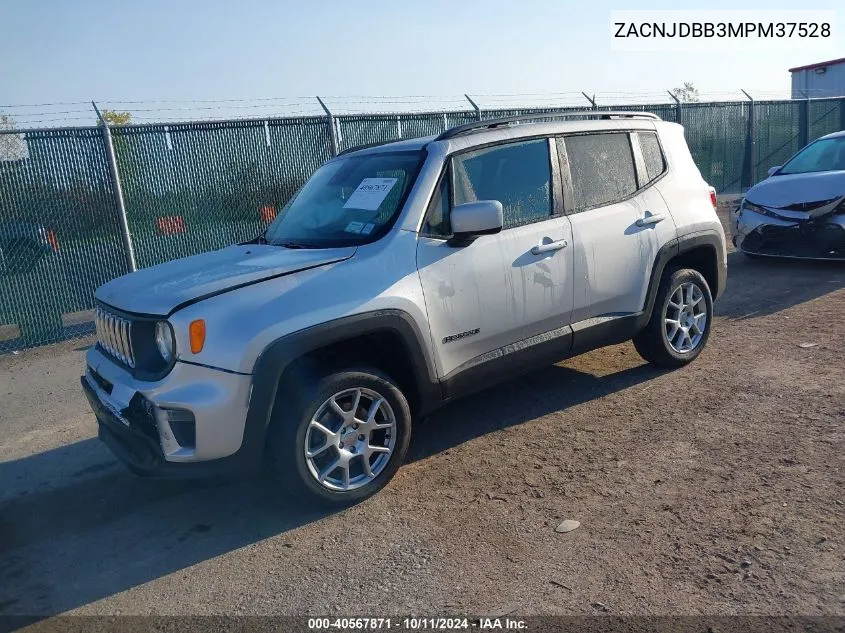 2021 Jeep Renegade Latitude 4X4 VIN: ZACNJDBB3MPM37528 Lot: 40567871