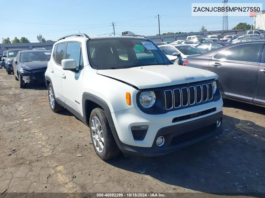 2021 Jeep Renegade Latitude Fwd VIN: ZACNJCBB5MPN27550 Lot: 40592299