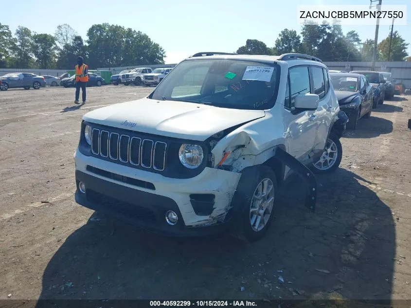 2021 Jeep Renegade Latitude Fwd VIN: ZACNJCBB5MPN27550 Lot: 40592299