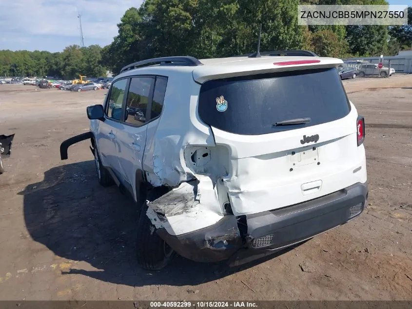 2021 Jeep Renegade Latitude Fwd VIN: ZACNJCBB5MPN27550 Lot: 40592299