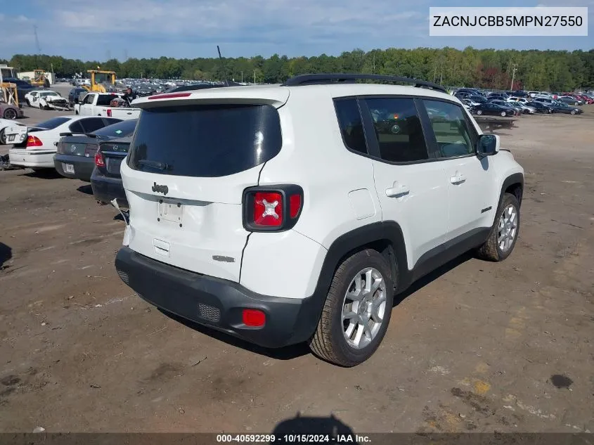 2021 Jeep Renegade Latitude Fwd VIN: ZACNJCBB5MPN27550 Lot: 40592299