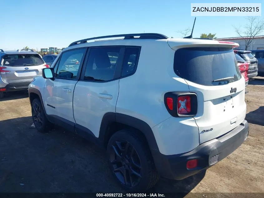 2021 Jeep Renegade 80Th Anniversary 4X4 VIN: ZACNJDBB2MPN33215 Lot: 40592722