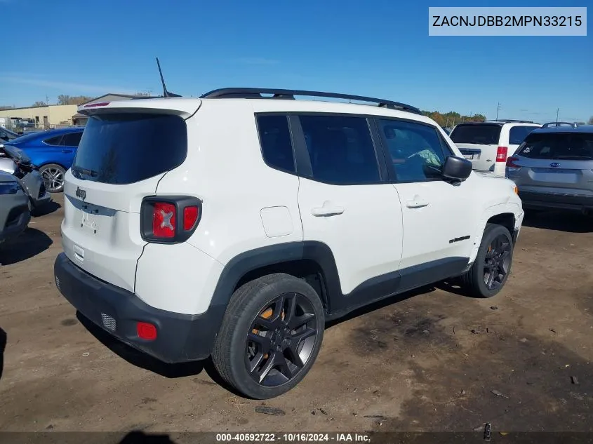 2021 Jeep Renegade 80Th Anniversary 4X4 VIN: ZACNJDBB2MPN33215 Lot: 40592722