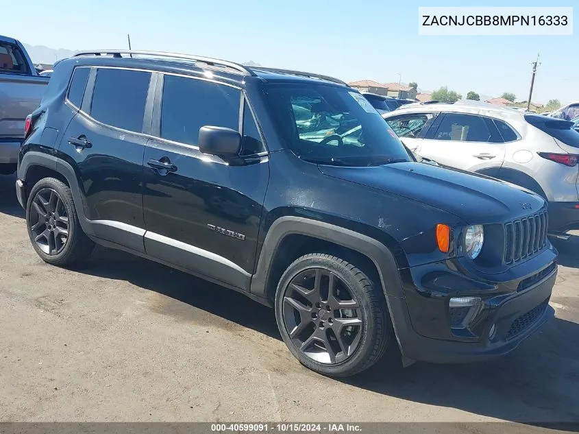 2021 Jeep Renegade Latitude Fwd VIN: ZACNJCBB8MPN16333 Lot: 40599091