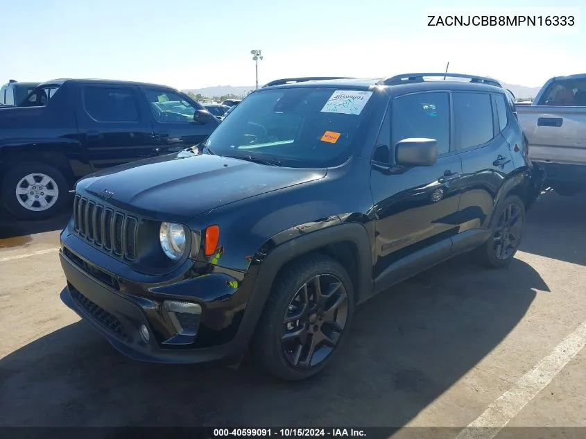 2021 Jeep Renegade Latitude Fwd VIN: ZACNJCBB8MPN16333 Lot: 40599091