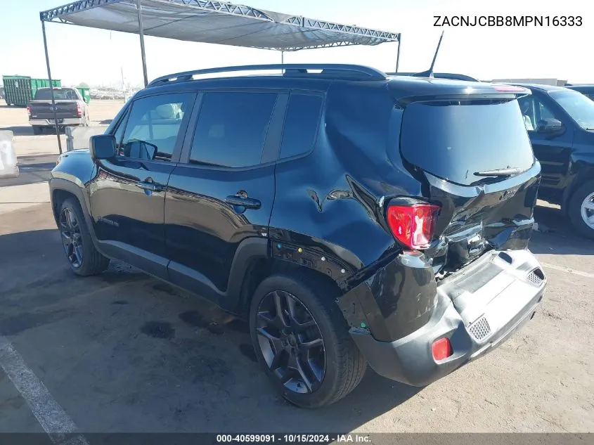 2021 Jeep Renegade Latitude Fwd VIN: ZACNJCBB8MPN16333 Lot: 40599091