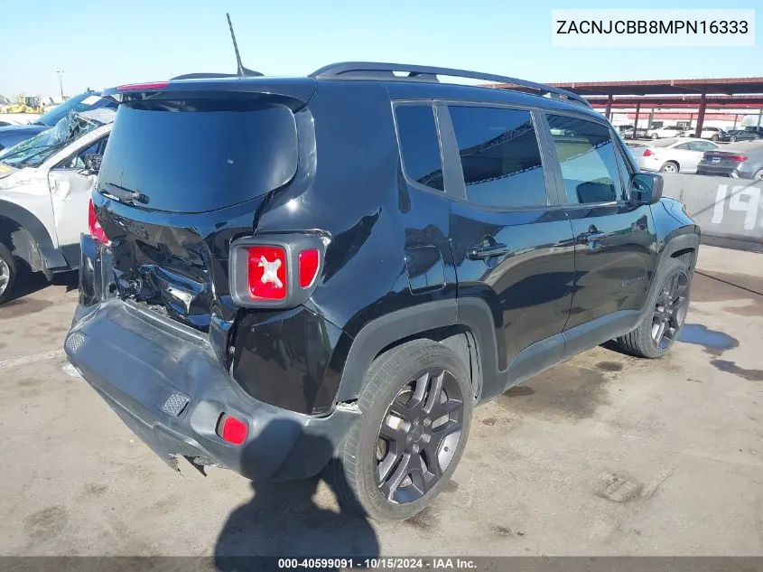 2021 Jeep Renegade Latitude Fwd VIN: ZACNJCBB8MPN16333 Lot: 40599091