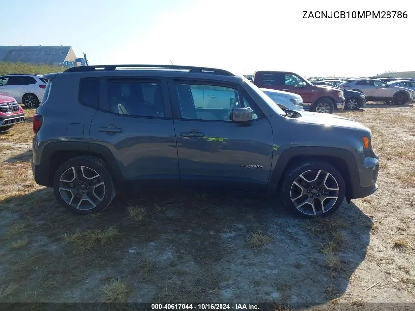 2021 Jeep Renegade Latitude Fwd VIN: ZACNJCB10MPM28786 Lot: 40617044