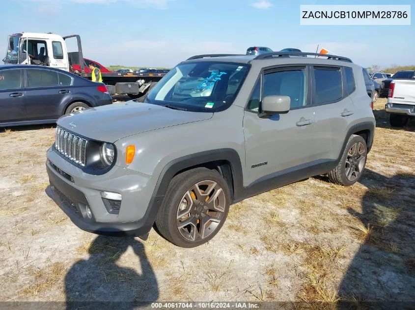 2021 Jeep Renegade Latitude Fwd VIN: ZACNJCB10MPM28786 Lot: 40617044