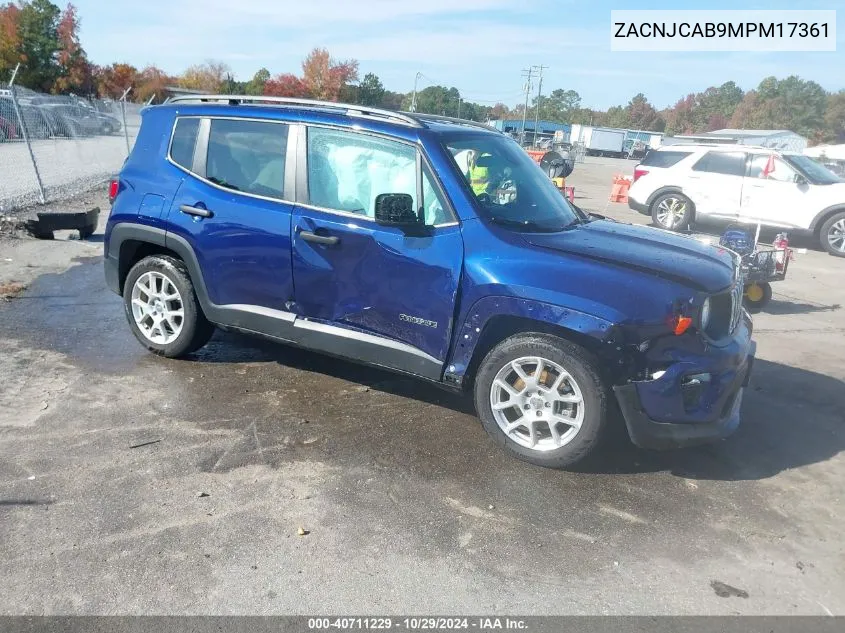 2021 Jeep Renegade Sport Fwd VIN: ZACNJCAB9MPM17361 Lot: 40711229