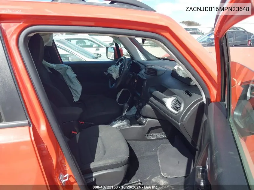 2021 Jeep Renegade Latitude 4X4 VIN: ZACNJDB16MPN23648 Lot: 40722158