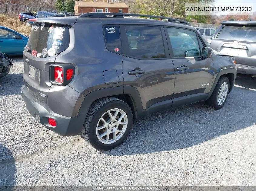 2021 Jeep Renegade Latitude Fwd VIN: ZACNJCBB1MPM73230 Lot: 40803799