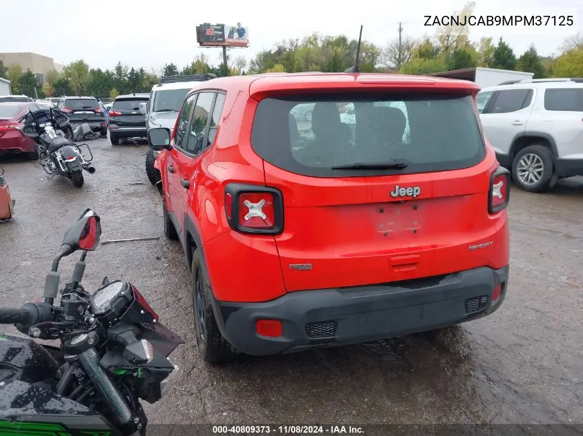 2021 Jeep Renegade Sport Fwd VIN: ZACNJCAB9MPM37125 Lot: 40809373