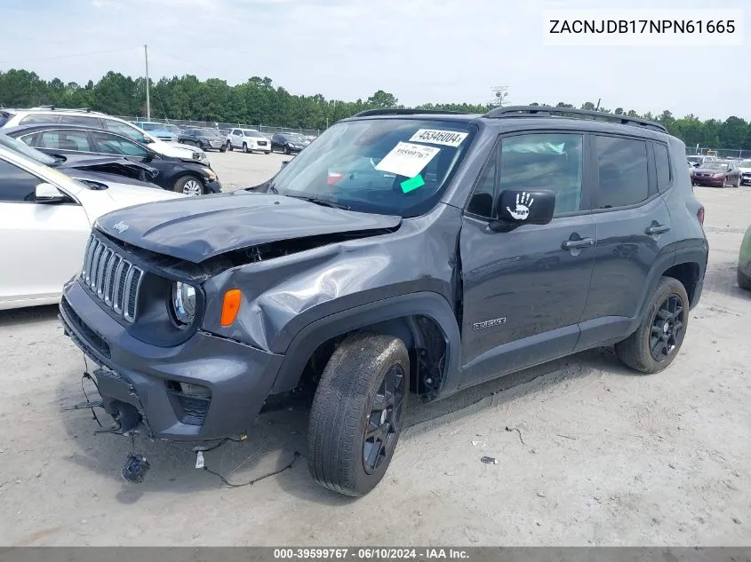 2022 Jeep Renegade Latitude 4X4 VIN: ZACNJDB17NPN61665 Lot: 39599767