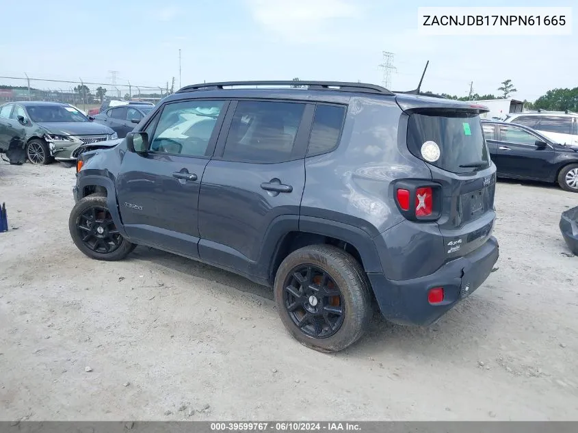 2022 Jeep Renegade Latitude 4X4 VIN: ZACNJDB17NPN61665 Lot: 39599767