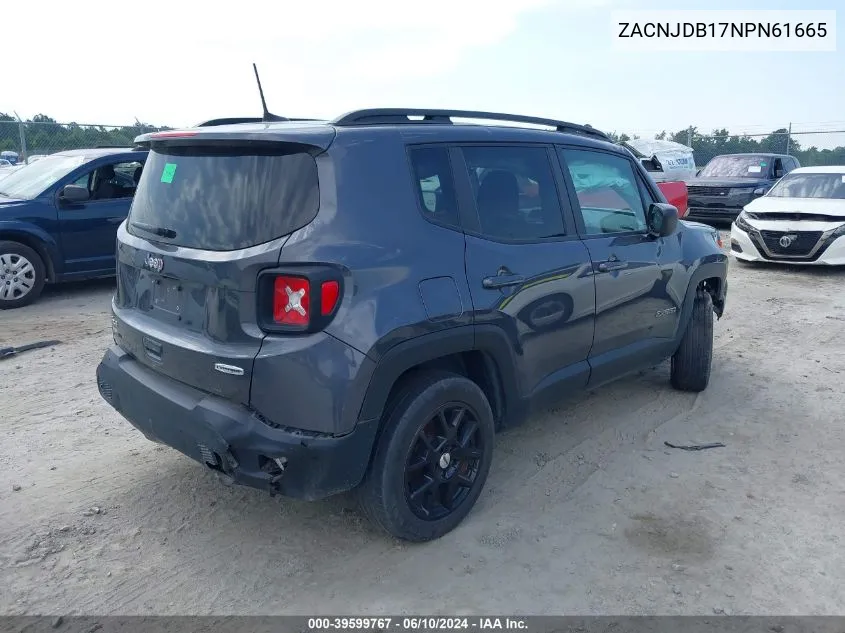 2022 Jeep Renegade Latitude 4X4 VIN: ZACNJDB17NPN61665 Lot: 39599767