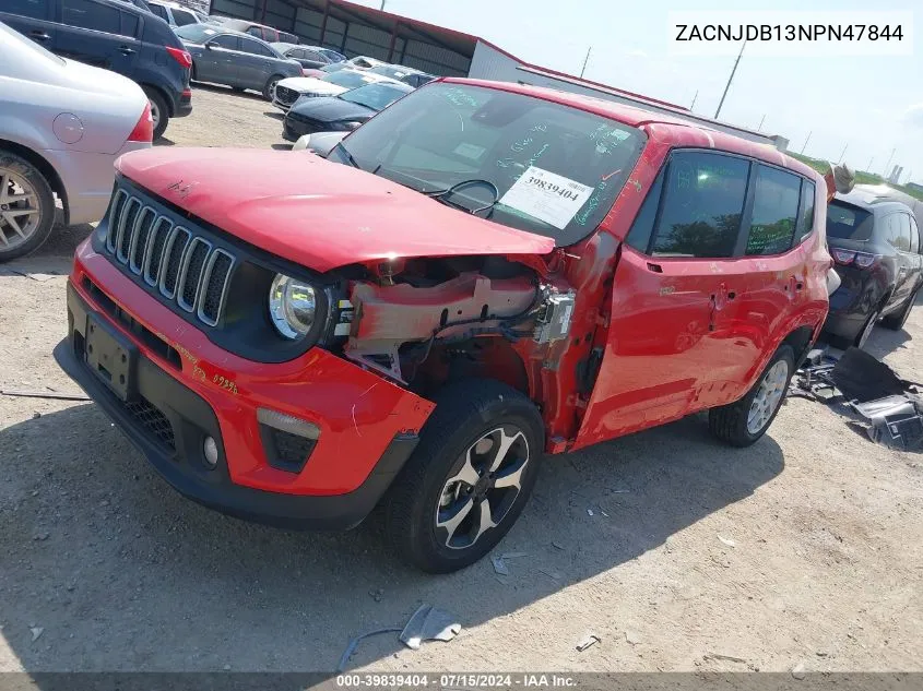 2022 Jeep Renegade Latitude 4X4 VIN: ZACNJDB13NPN47844 Lot: 39839404