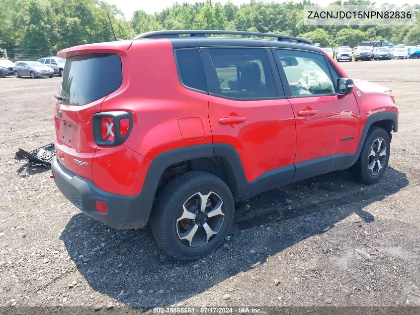 2022 Jeep Renegade Trailhawk 4X4 VIN: ZACNJDC15NPN82836 Lot: 39885551