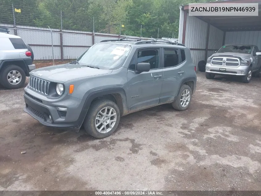 2022 Jeep Renegade Latitude 4X4 VIN: ZACNJDB19NPN46939 Lot: 40047496