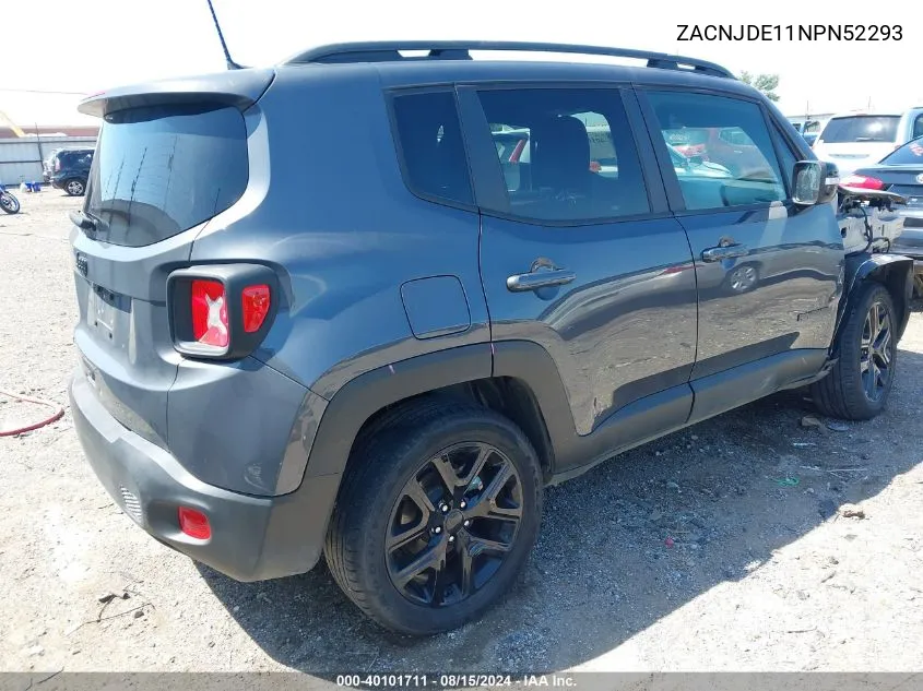 2022 Jeep Renegade Altitude 4X4 VIN: ZACNJDE11NPN52293 Lot: 40101711