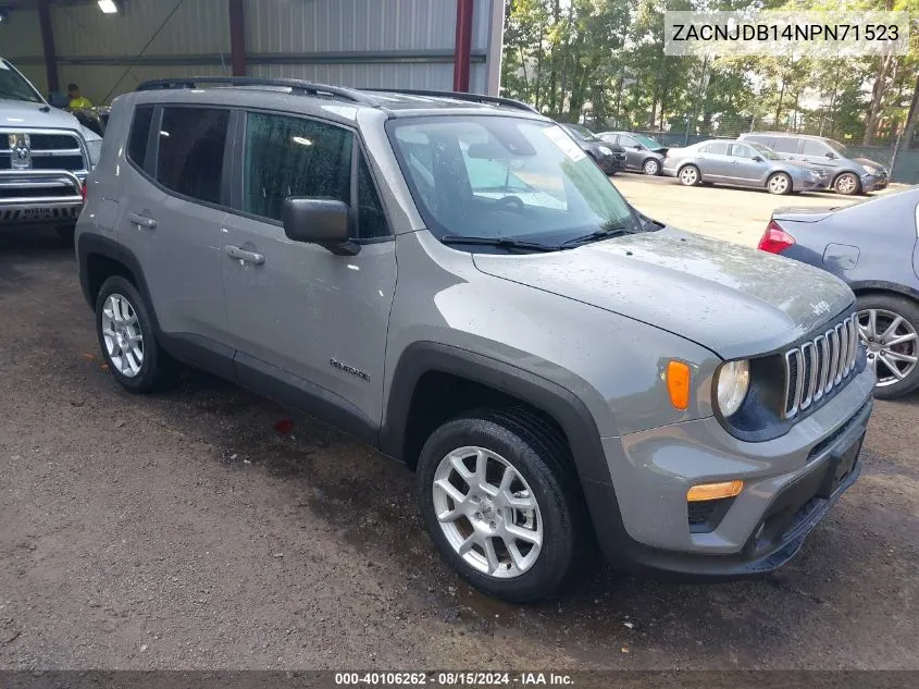 ZACNJDB14NPN71523 2022 Jeep Renegade Latitude 4X4