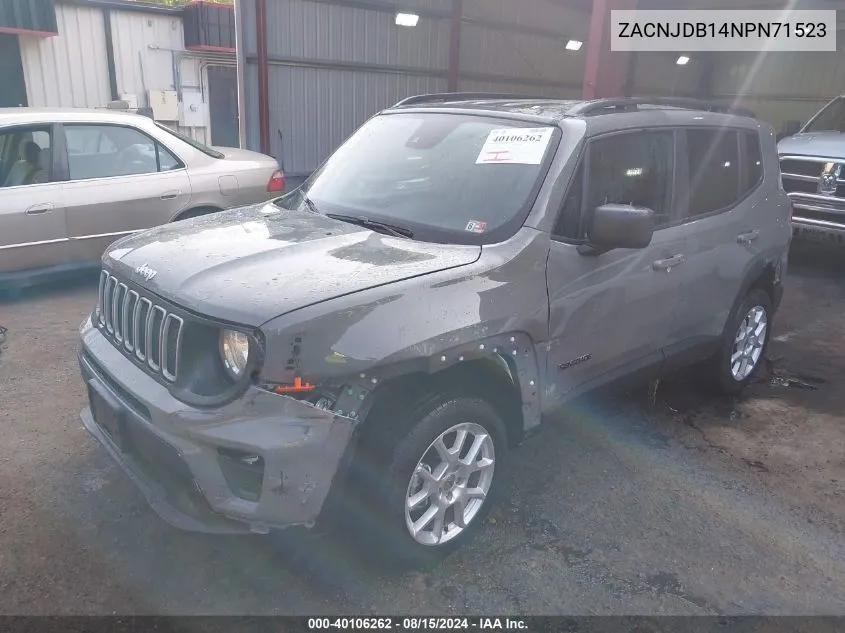 ZACNJDB14NPN71523 2022 Jeep Renegade Latitude 4X4