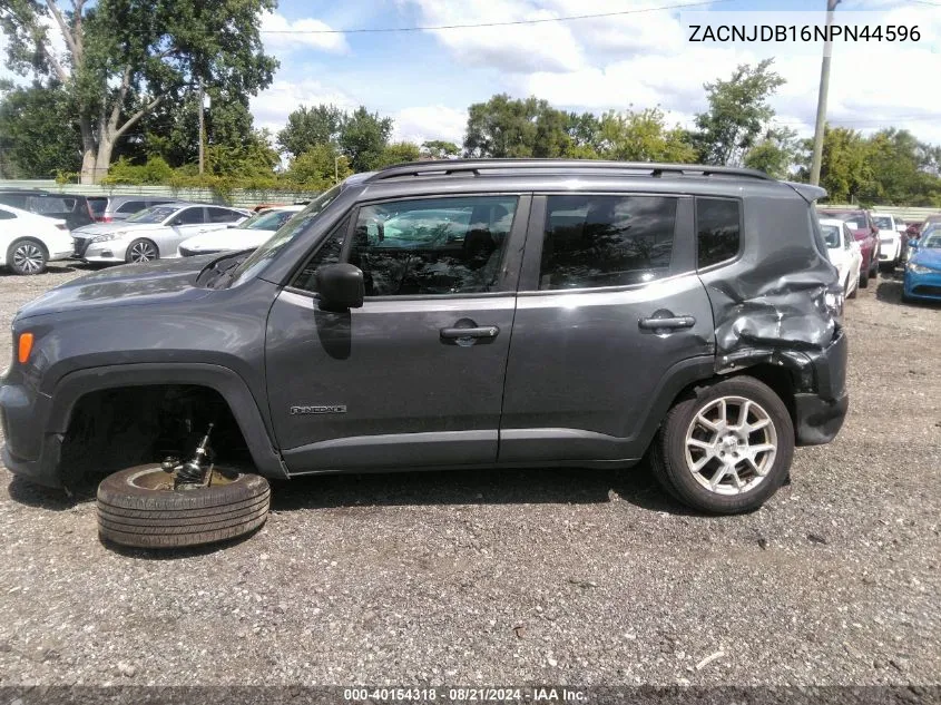 2022 Jeep Renegade Latitude 4X4 VIN: ZACNJDB16NPN44596 Lot: 40154318