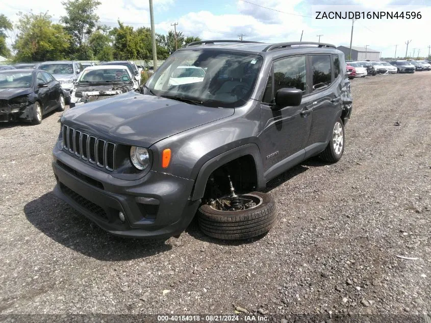 2022 Jeep Renegade Latitude 4X4 VIN: ZACNJDB16NPN44596 Lot: 40154318