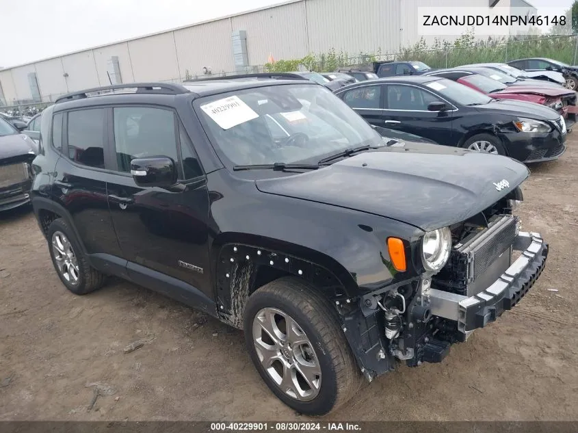 ZACNJDD14NPN46148 2022 Jeep Renegade Limited 4X4