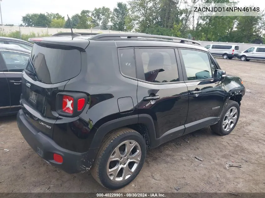 ZACNJDD14NPN46148 2022 Jeep Renegade Limited 4X4